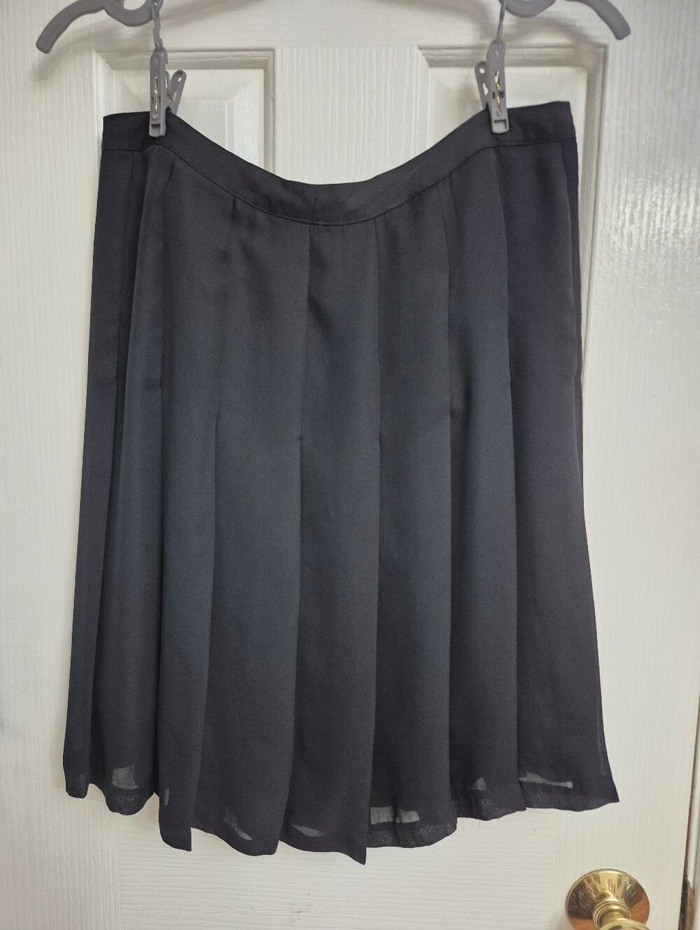 Worthington Black Pleated Chiffon A-Line Skirt - Size 10